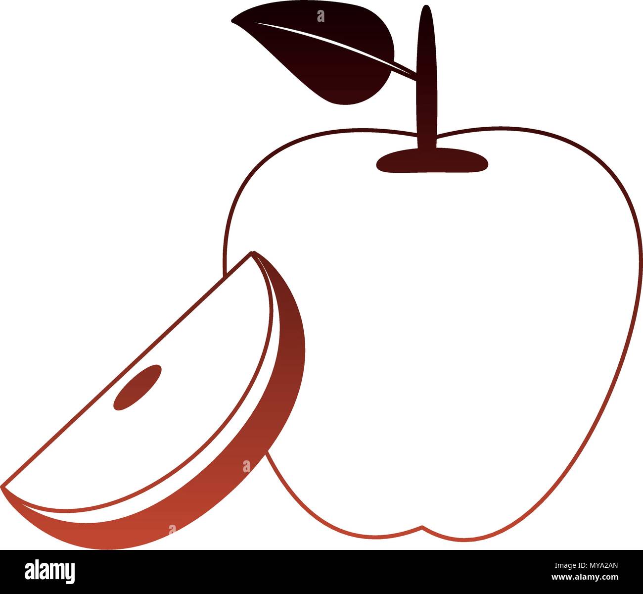 Apples delicious fruit red lines Stock Vector Image & Art Alamy