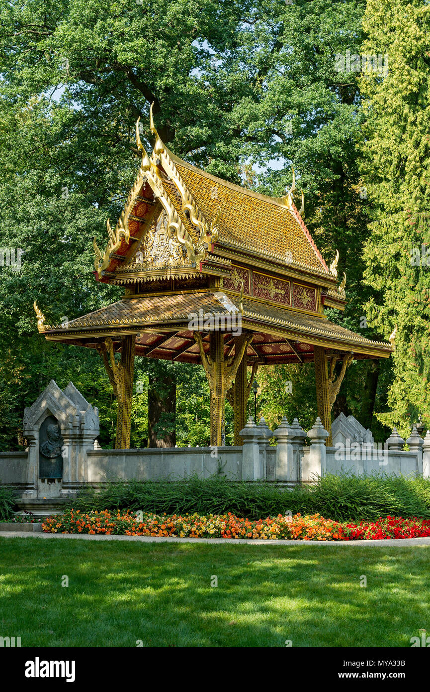 Thai Pavilion Sala-Thai, spa garden, Bad Homburg, Hesse, Germany Stock Photo