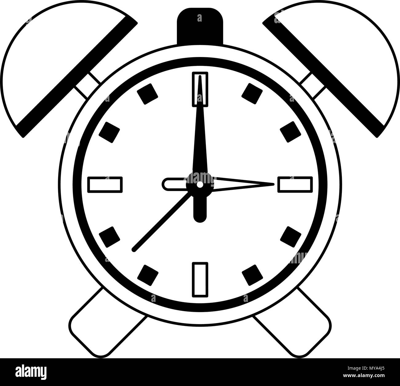 Vintage alarm clock in black and white Stock Vector Image & Art Alamy