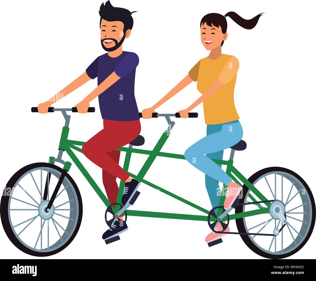 double riding bicycle