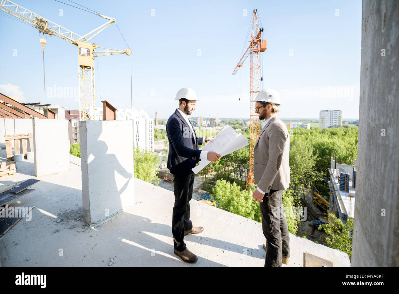 Engineers working on the structure Stock Photo