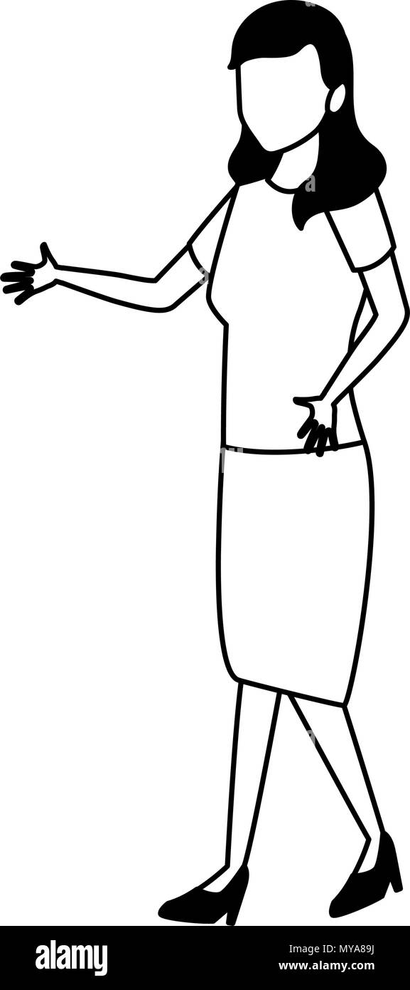 Cartoon Woman Walking Black and White Stock Photos & Images Alamy