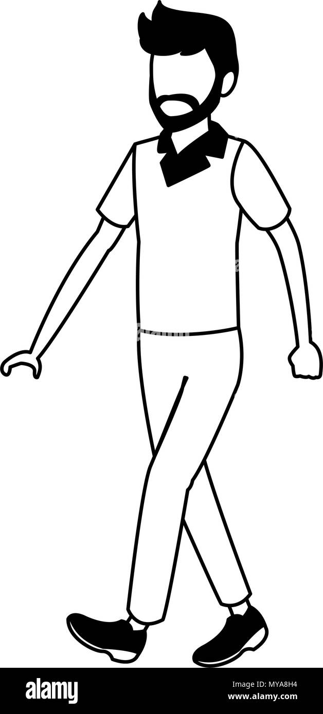 Young man cartoon in black and white Stock Vector Image & Art - Alamy