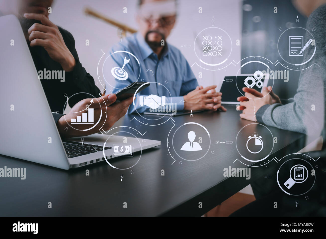 Business process management with workflow automation diagram and gears ...