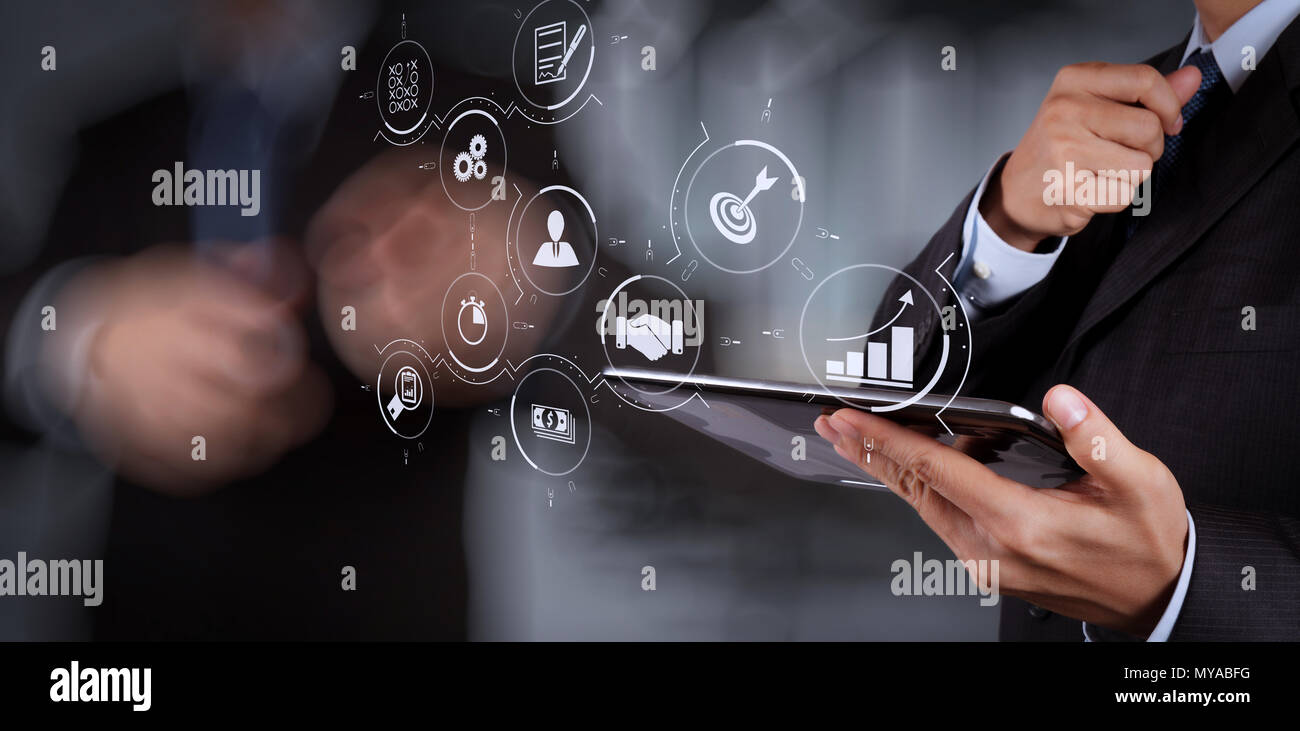 Business process management with workflow automation diagram and gears ...
