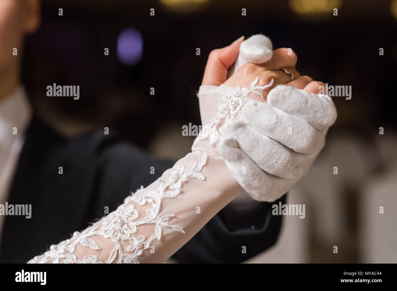 white ballroom gloves