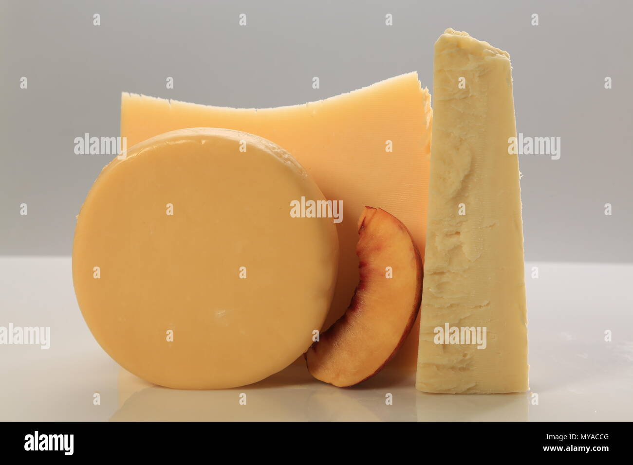 Different types of cheese slices Stock Photo Alamy