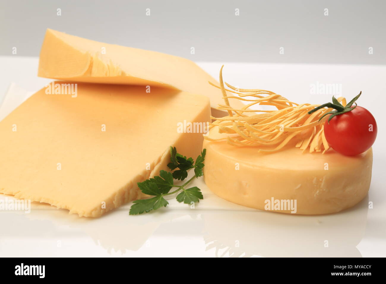 Different types of cheese slices Stock Photo Alamy