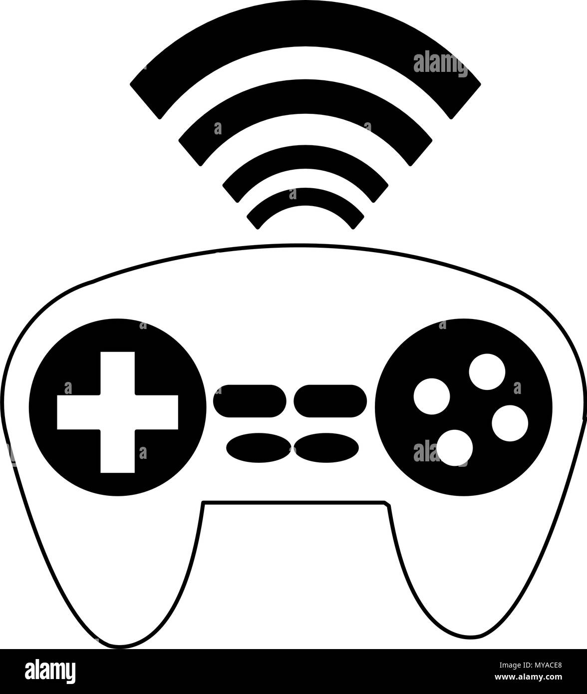 Wireless console gamepad in black and white Stock Vector Image & Art ...