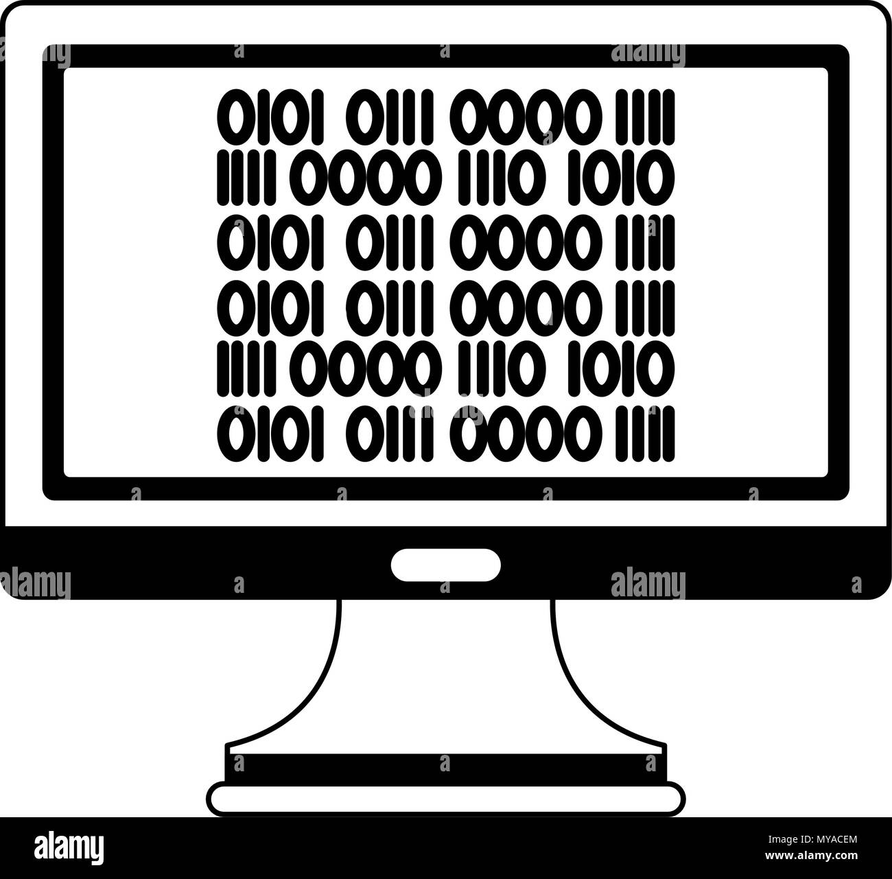 Computer codes in black background Black and White Stock Photos ...
