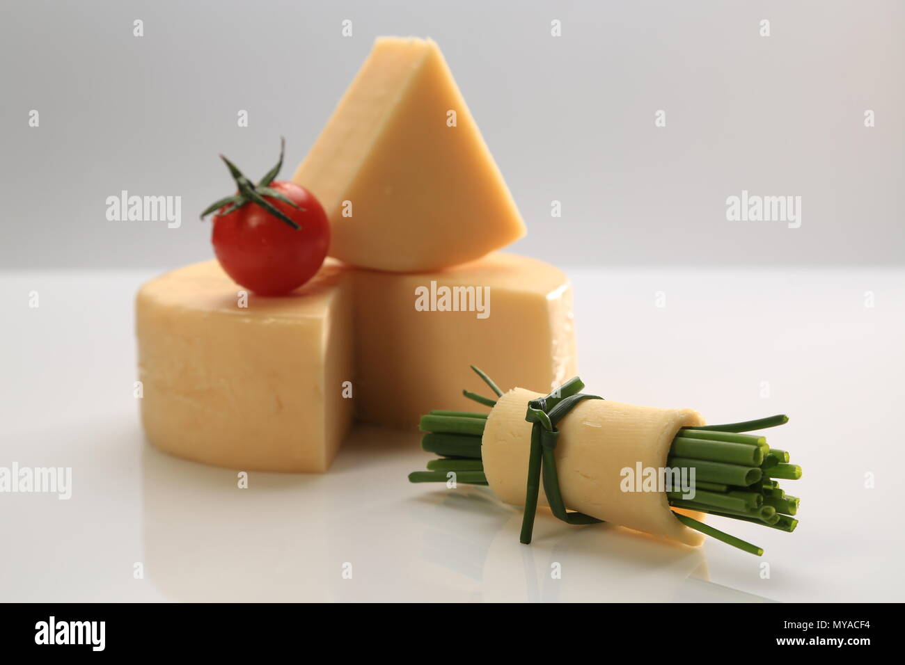 Different types of cheese slices Stock Photo Alamy