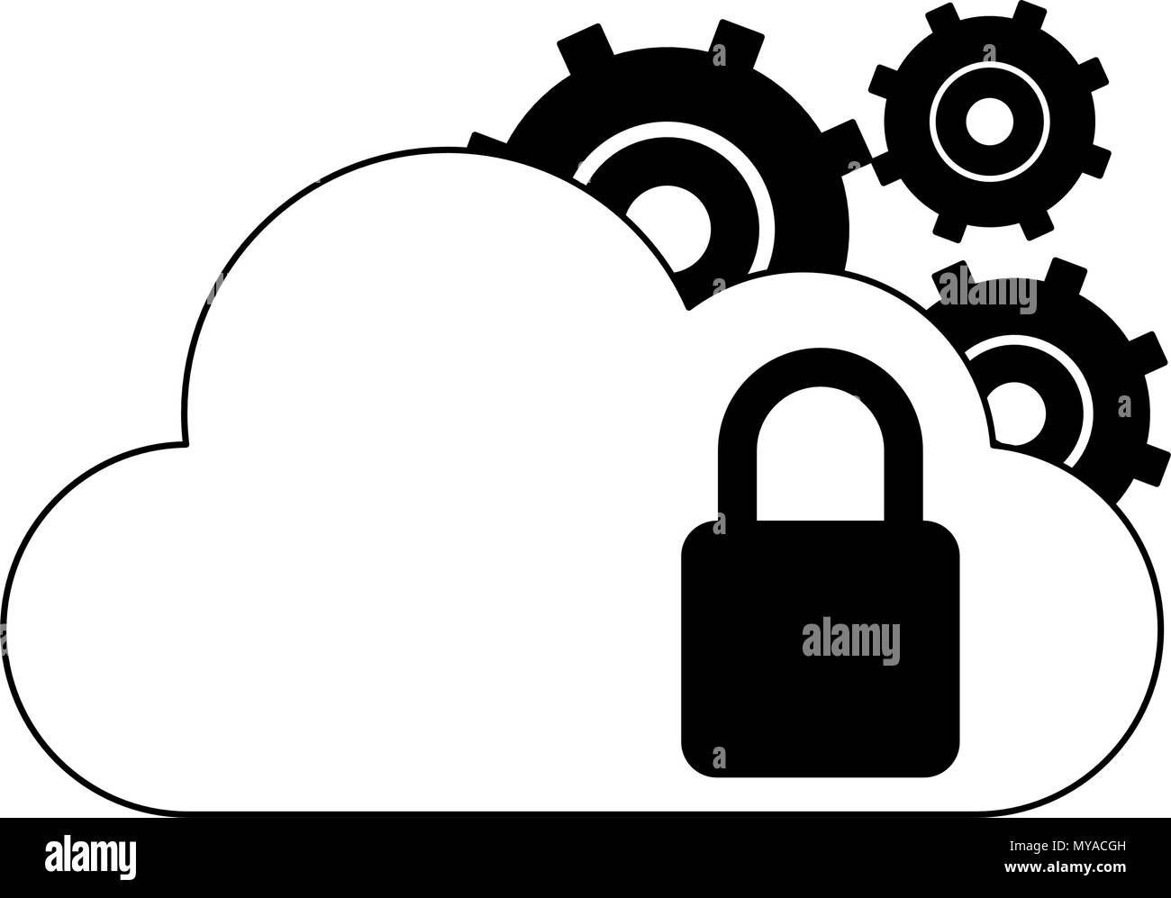Cloud computing symbol in black and white Stock Vector Image & Art - Alamy