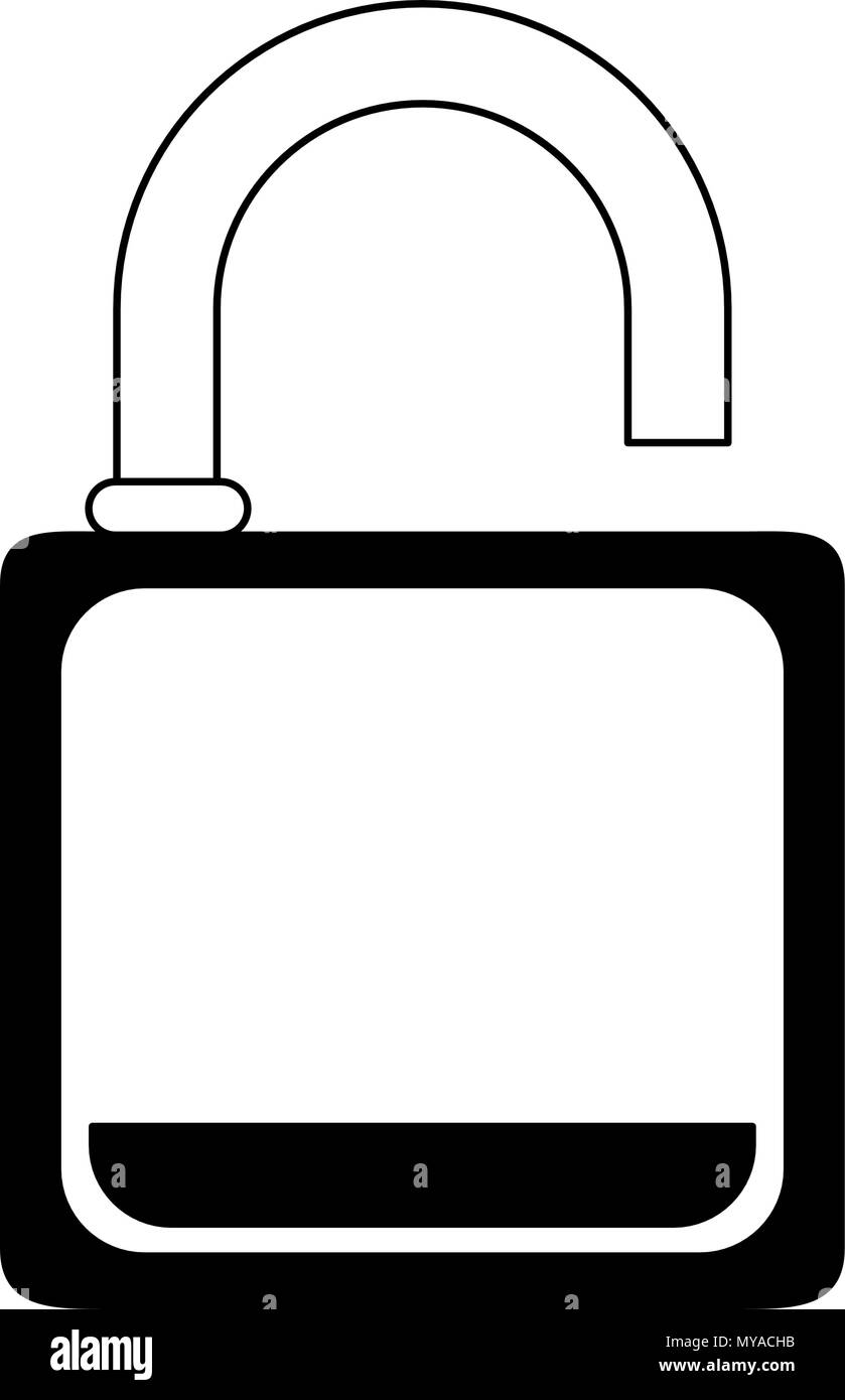Padlock unlocked symbol in black and white Stock Vector Image & Art - Alamy
