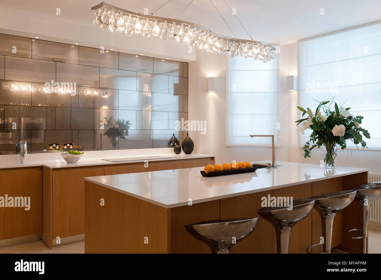 Kitchen island in contemporary kitchen Stock Photo