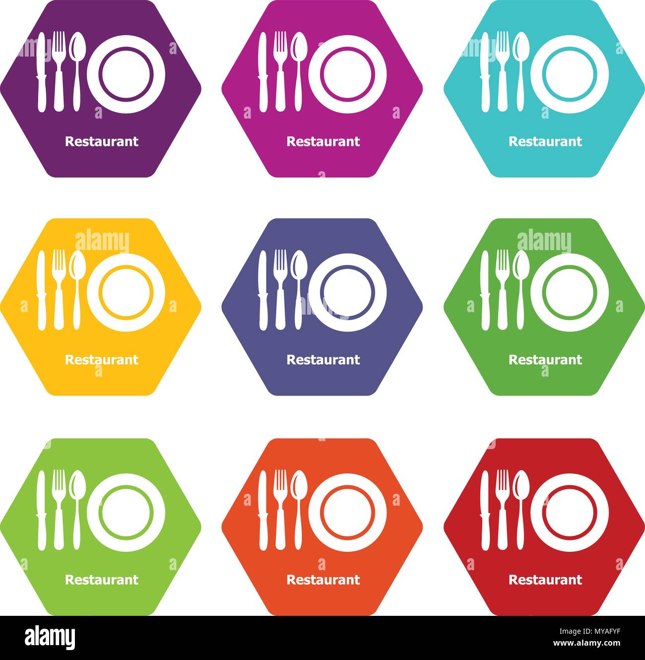 Restaurant icons set 9 vector Stock Vector Image & Art - Alamy