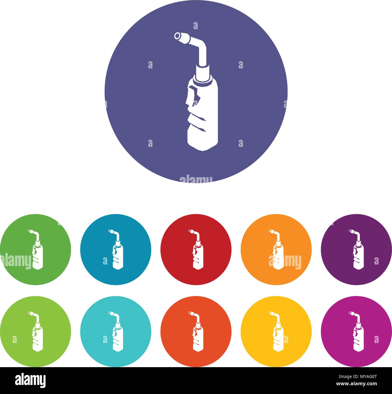 Avto welding torch icons set vector color Stock Vector