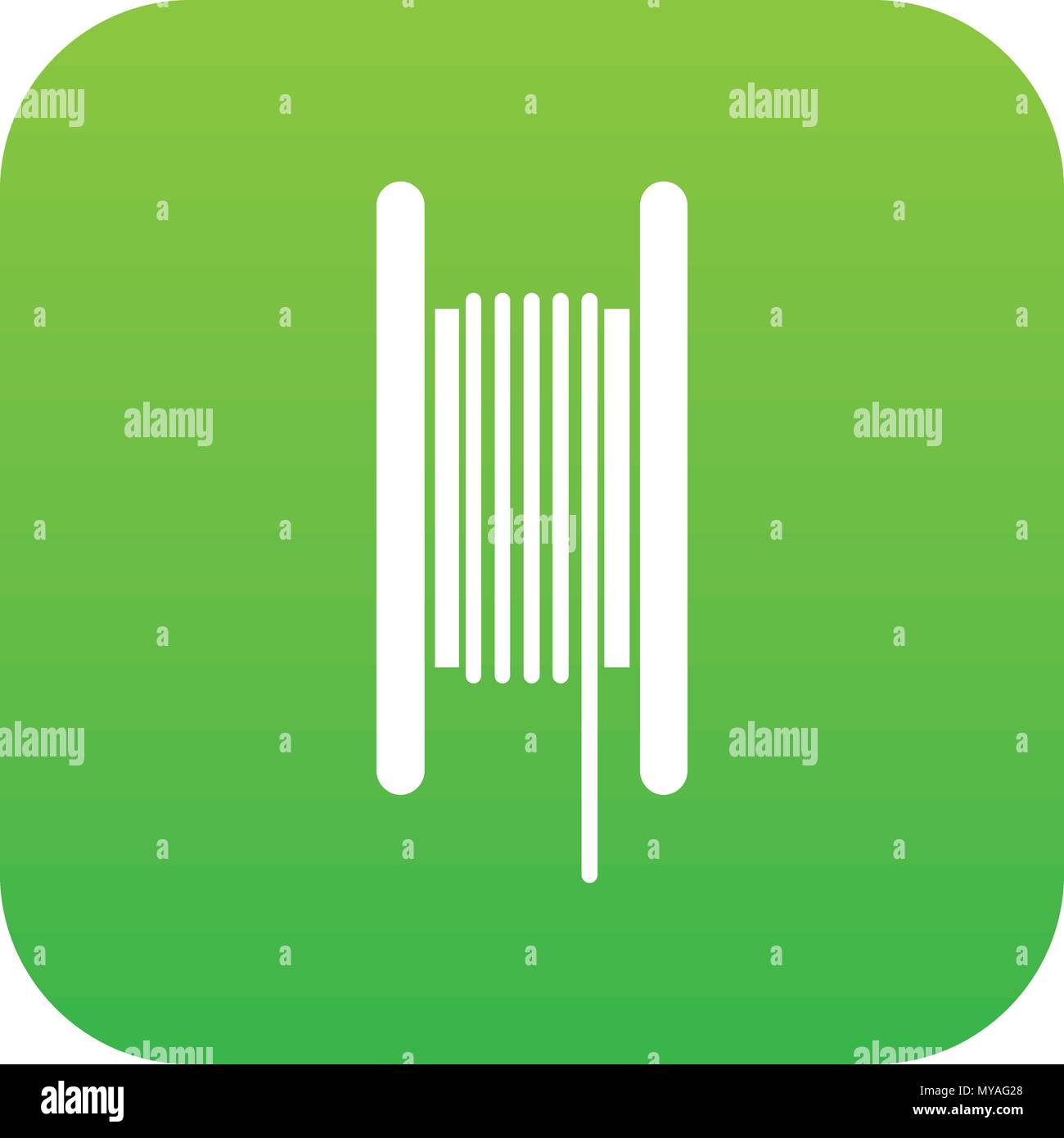 Electric cable in coil icon digital green Stock Vector