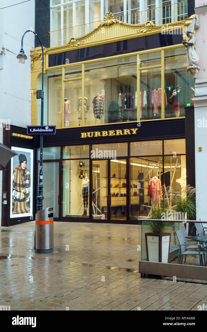 Vienna, Austria - October 22, 2017: Retail store of luxury cloth brand  Burberry Stock Photo - Alamy