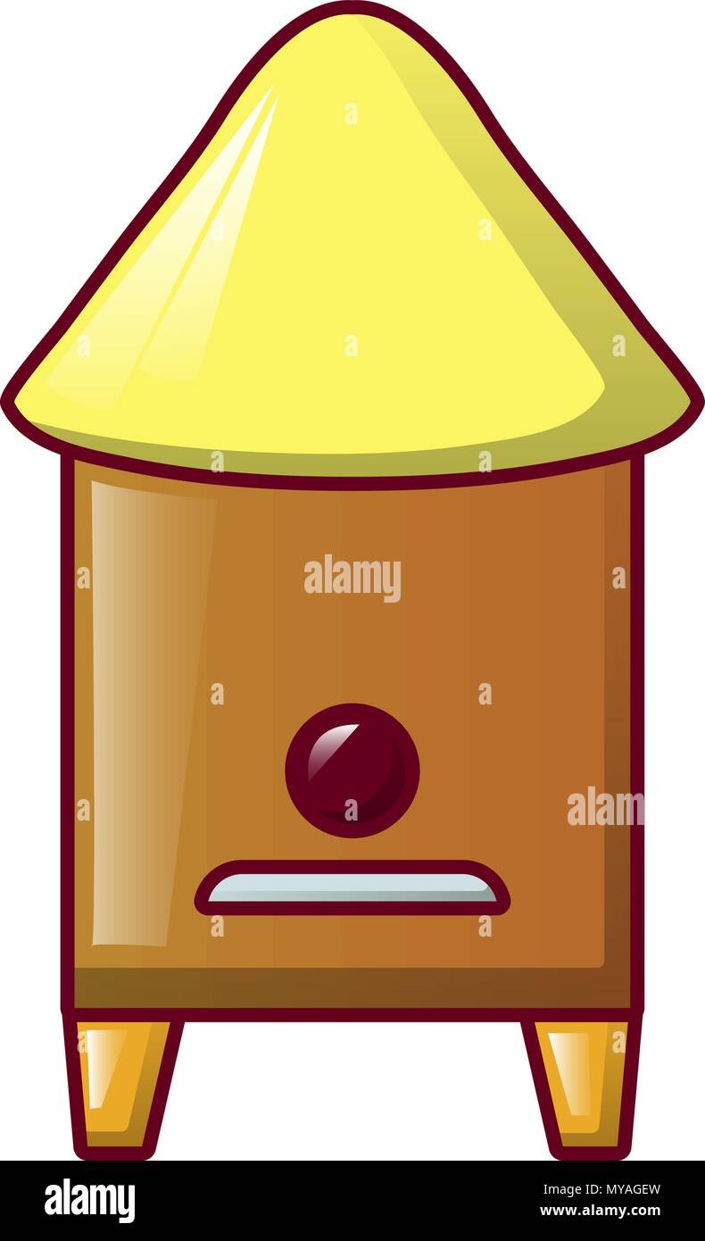 Bee house icon, cartoon style Stock Vector