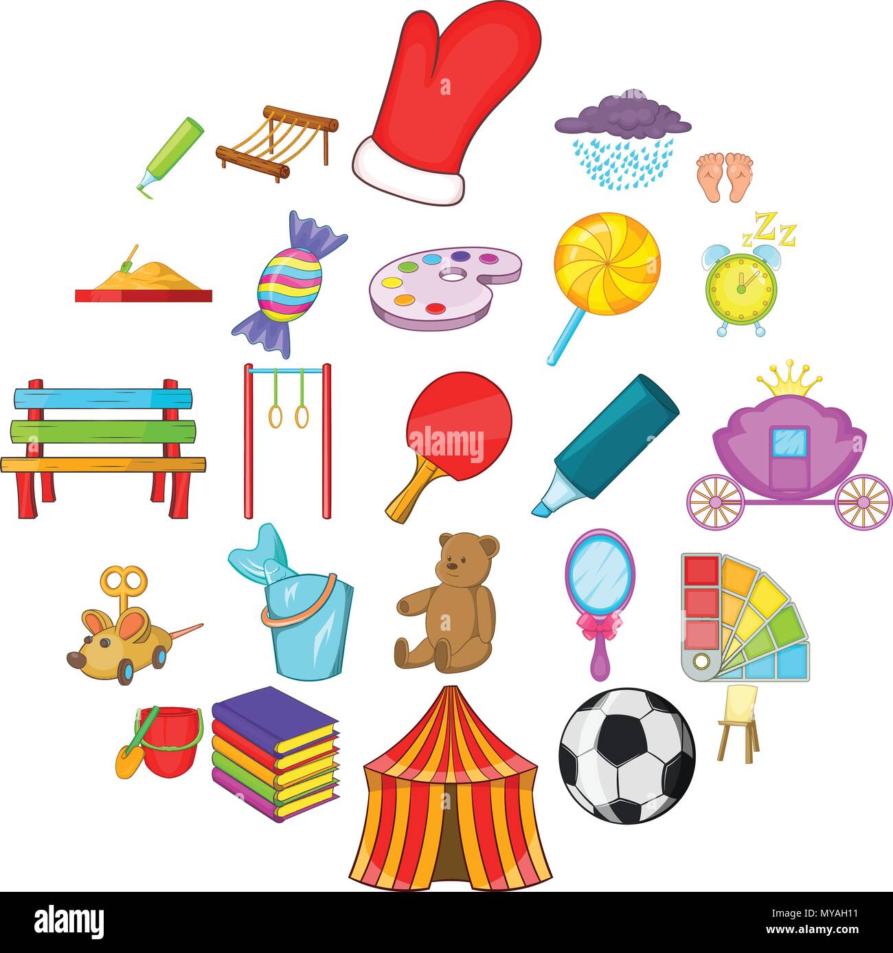 Schoolboy icons set, cartoon style Stock Vector Image & Art - Alamy