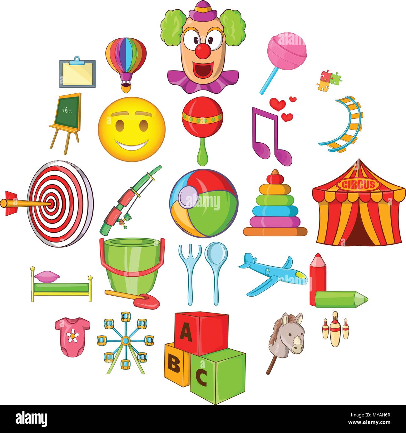 Schoolchildren icons set, cartoon style Stock Vector Image & Art - Alamy