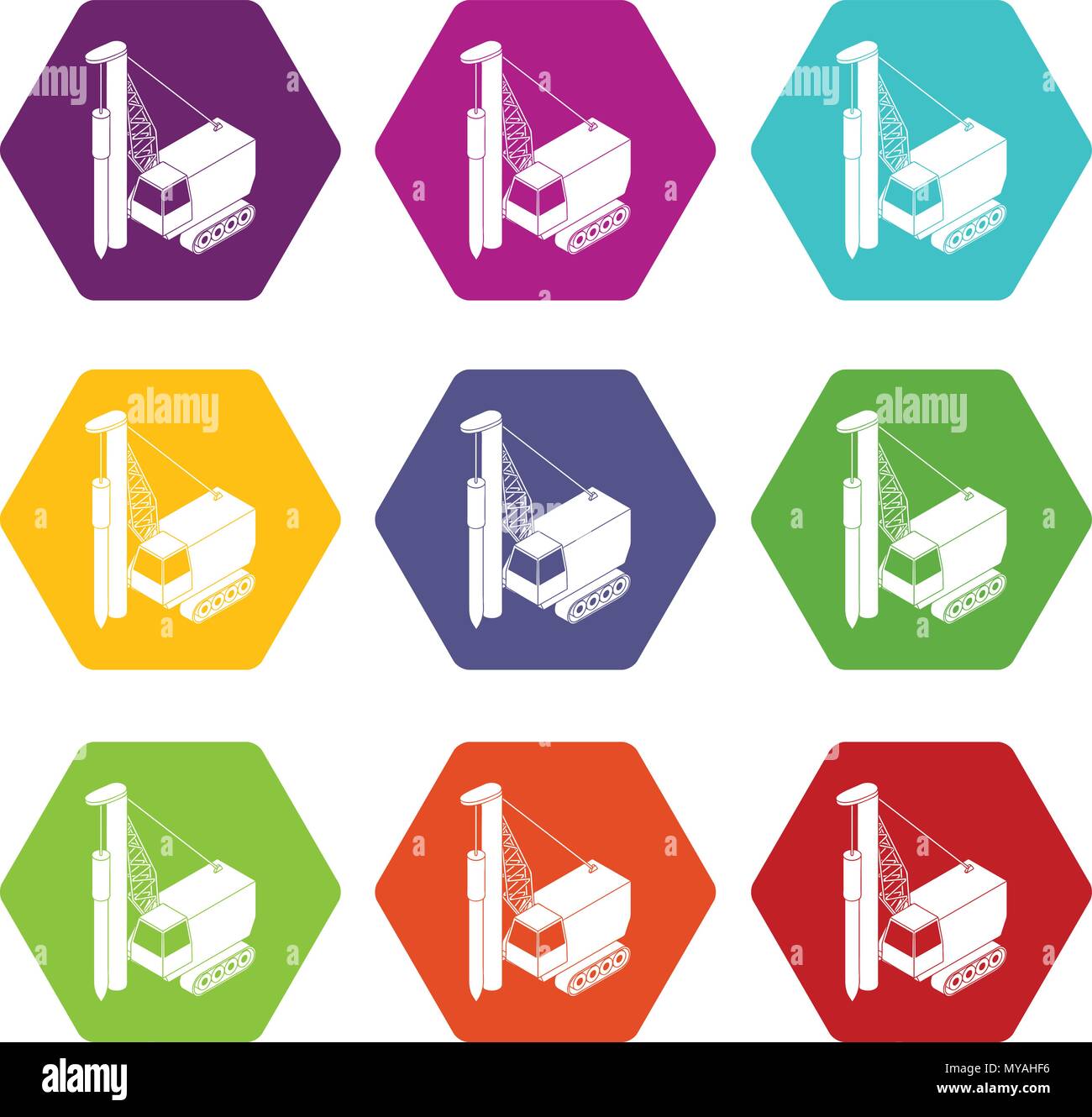 Drilling machine icons set 9 vector Stock Vector Image & Art - Alamy