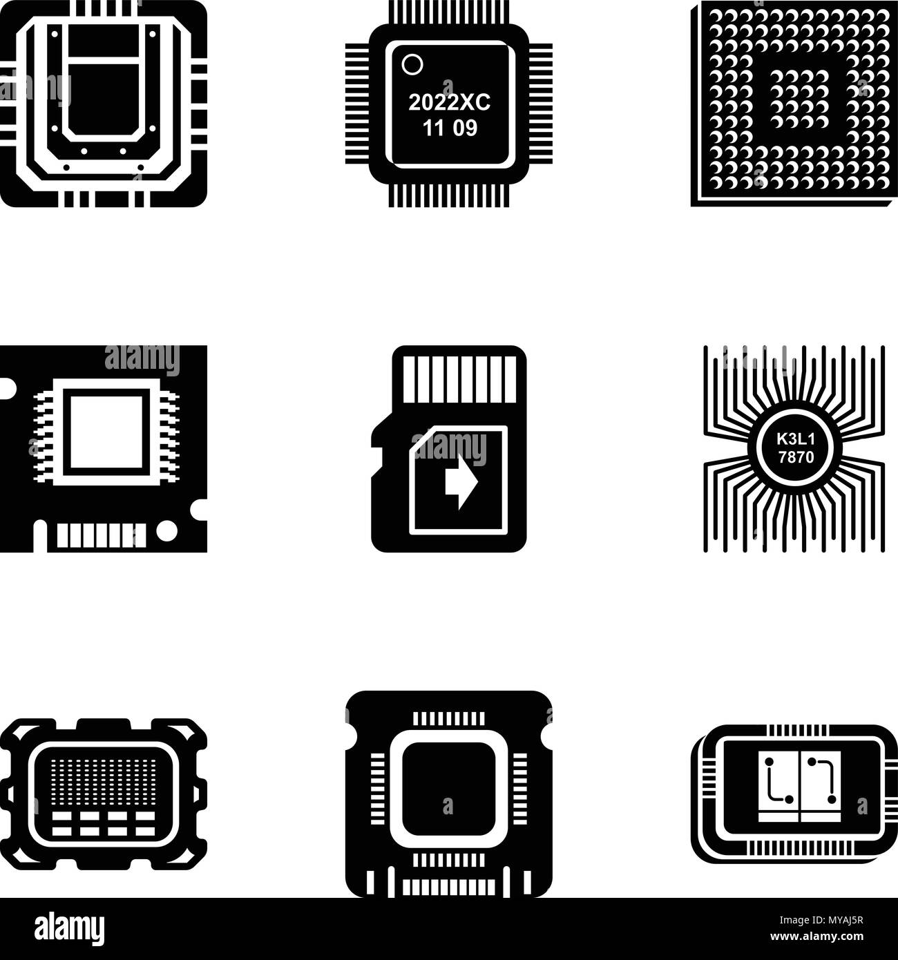 Microcrystal icons set, simple style Stock Vector Image & Art - Alamy
