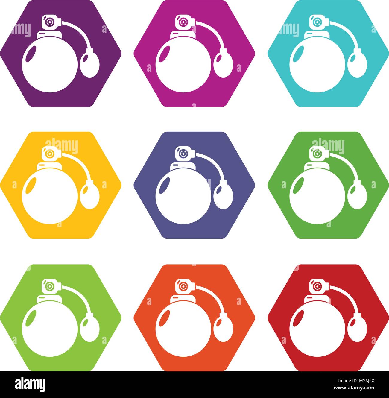 Retro perfume bottle icons set 9 vector Stock Vector Image & Art - Alamy