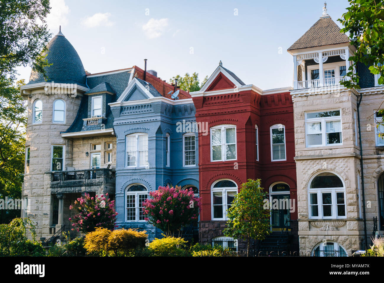 Colorful row houses in Capitol Hill, Washington, DC Stock Photo Alamy