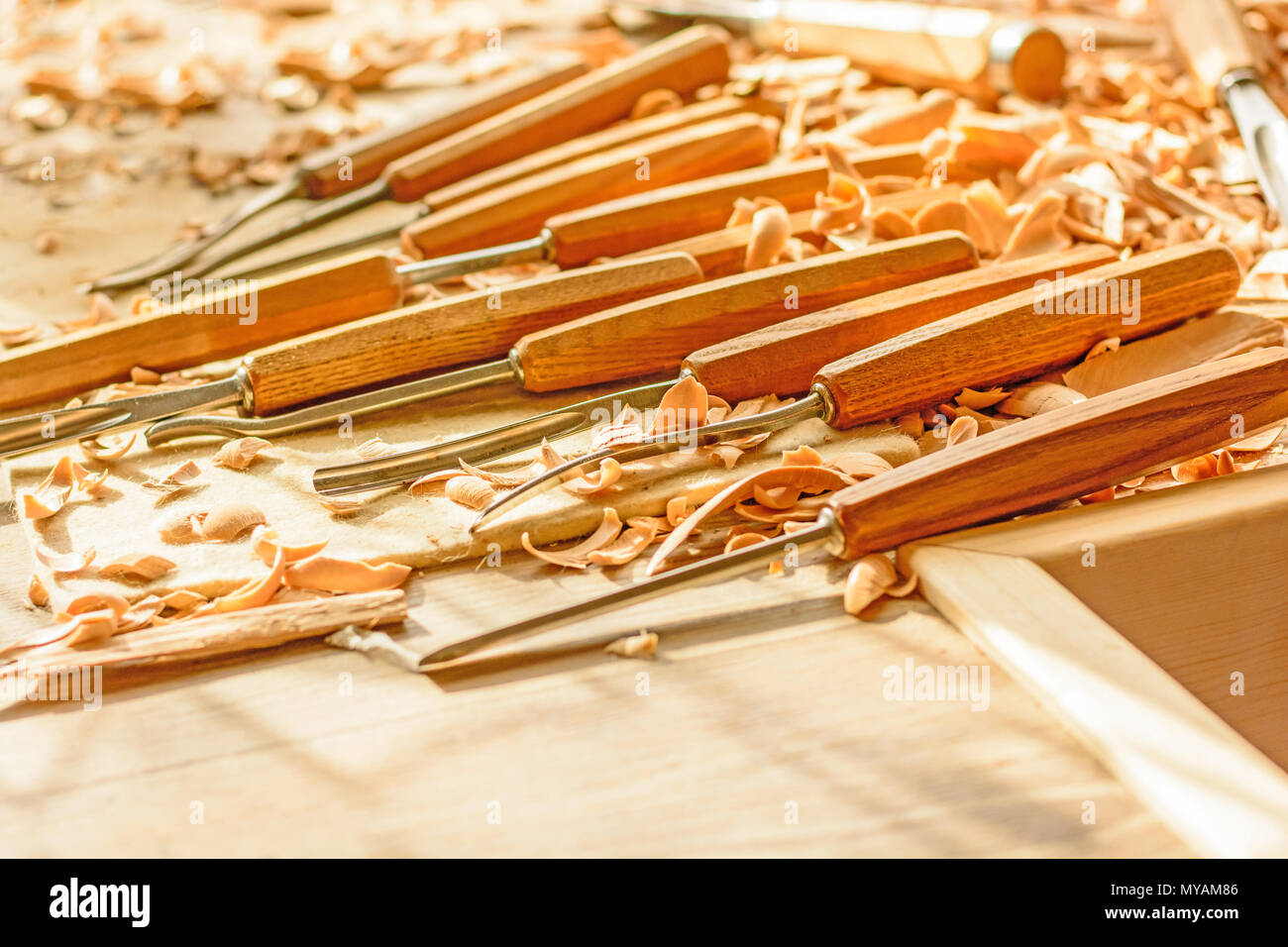 Box of stone carving tools Stock Photo - Alamy