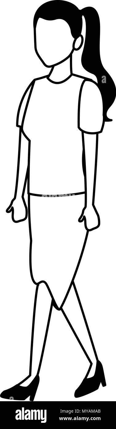 Woman walking cartoon in black and white Stock Vector Image & Art - Alamy Woman walking cartoon in black and white Stock Vector Image & Art - Alamy