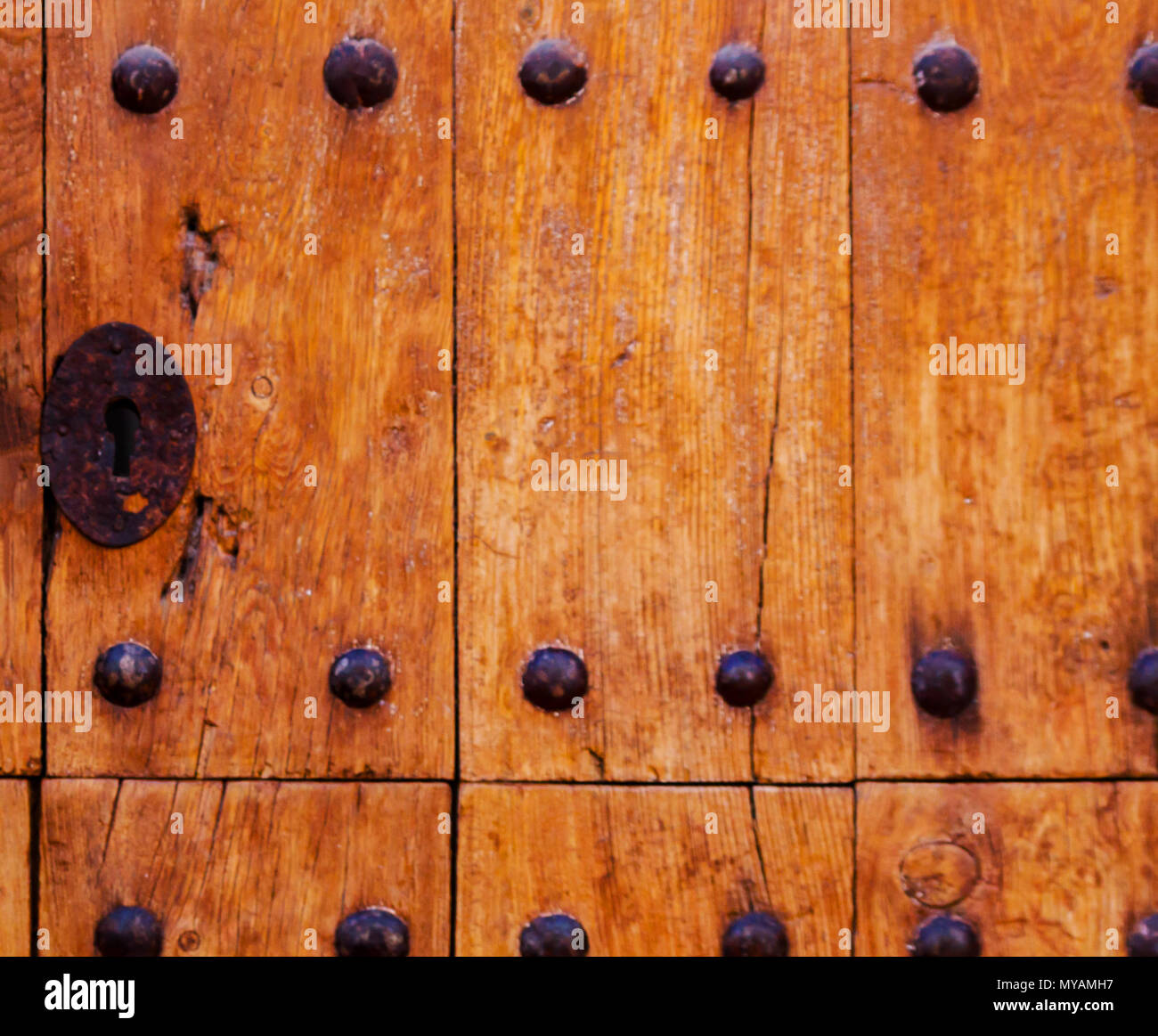 old door lock, aged wooden door, home security, vintage Stock Photo - Alamy