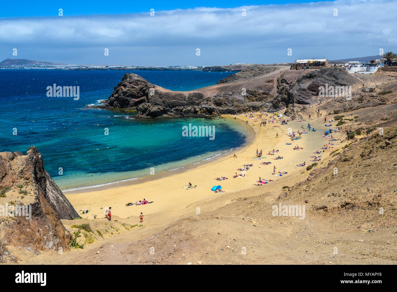 Playa del Papagayo in Lanzarote, Canary Islands, Spain Stock Photo