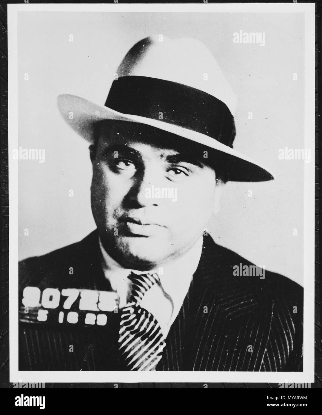 Mug Shot of Chicago Gangster Al Capone Stock Photo