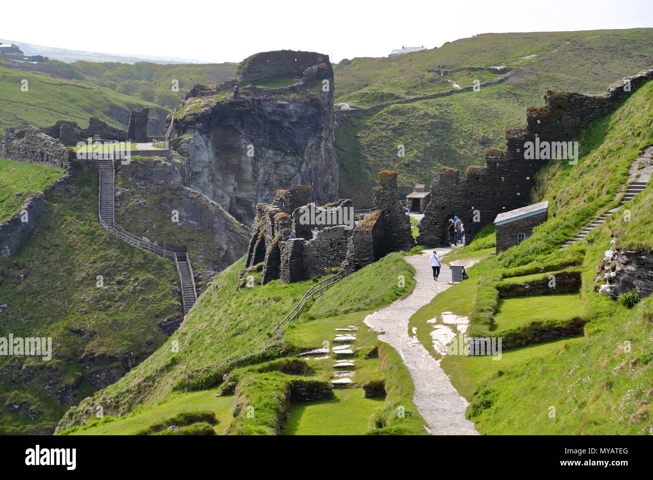 Ruins at Tintagel Castle in Cornwall, UK Stock Photo