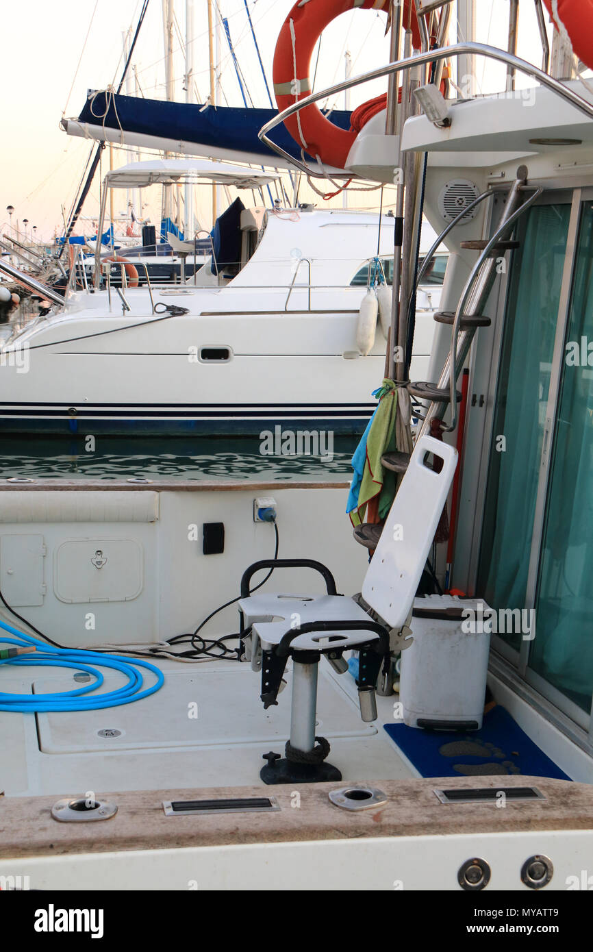 Sport fishing boat chair Stock Photo Alamy