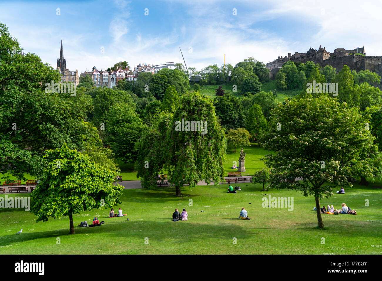 Princes Street Gardens in Edinburgh , Scotland, UK Stock Photo