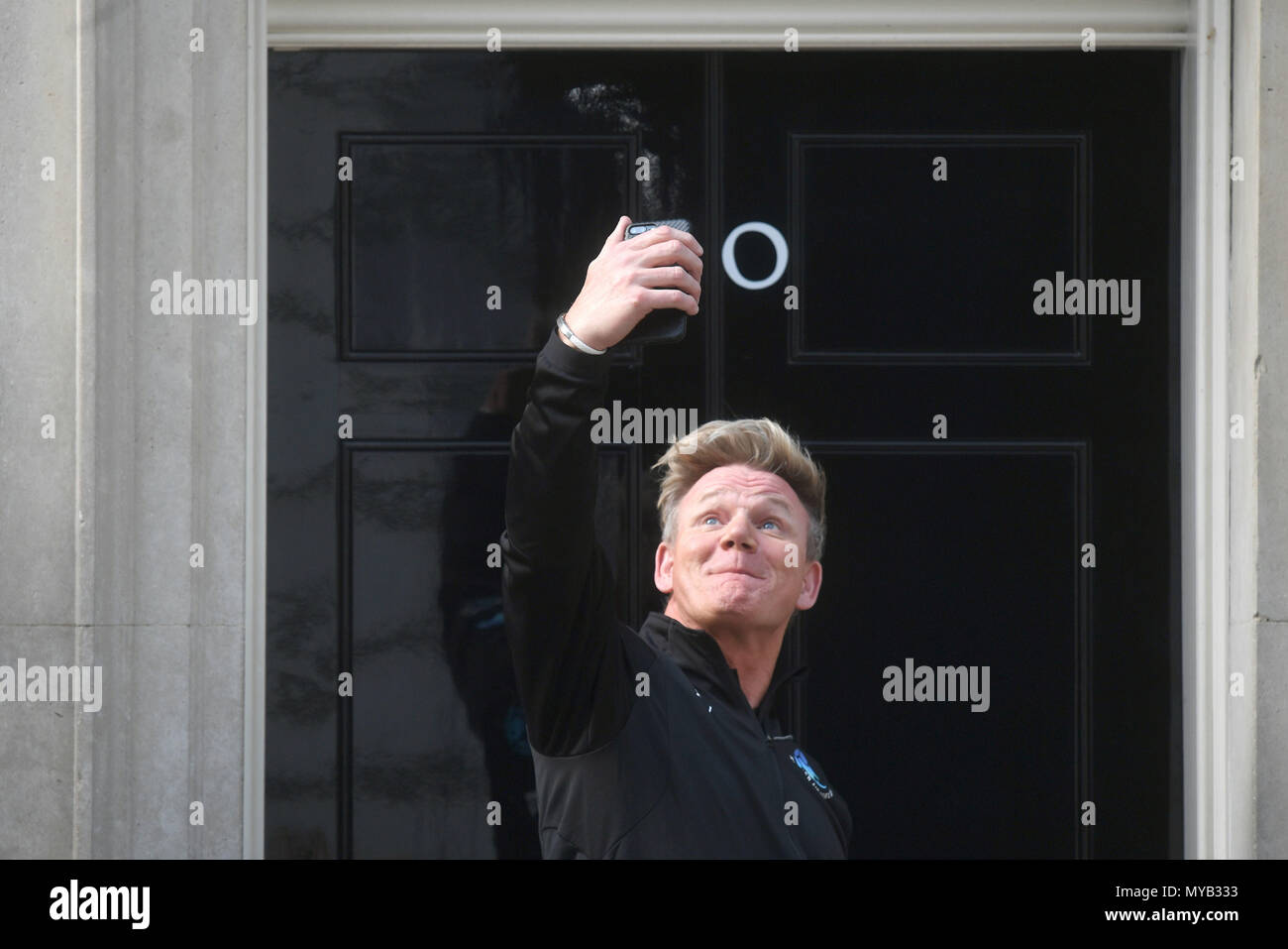Gordon Ramsay Outside The Door Of 10 Downing Street London