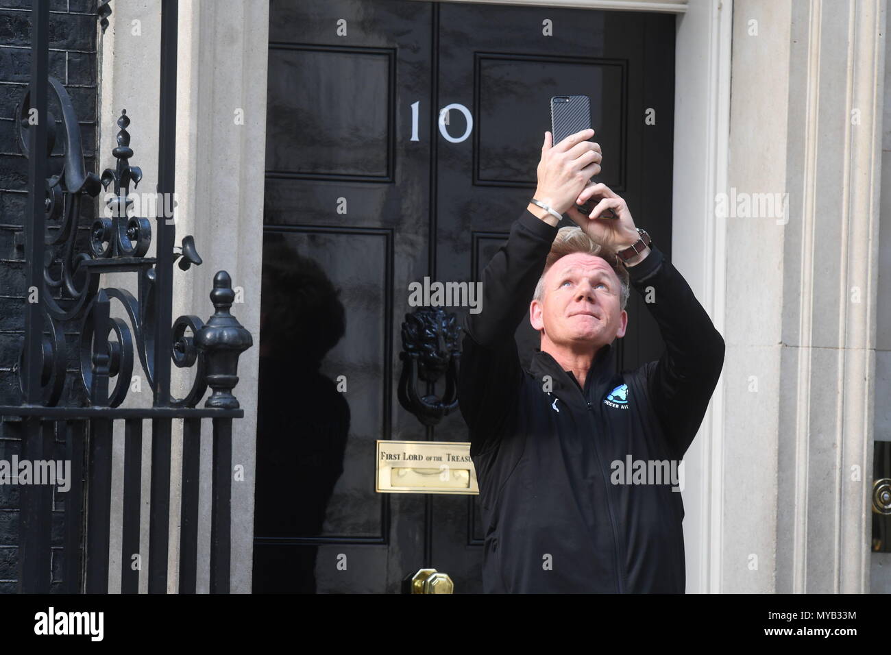 Gordon Ramsay Outside The Door Of 10 Downing Street London Ahead