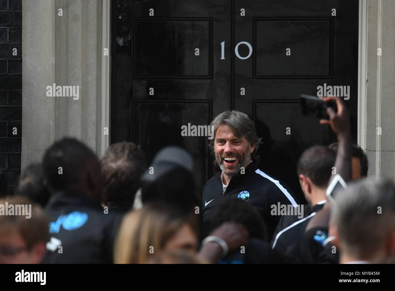 John Bishop Outside The Door Of 10 Downing Street London