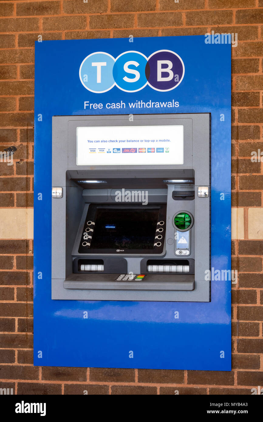 TSB cash machine or ATM, UK. Stock Photo