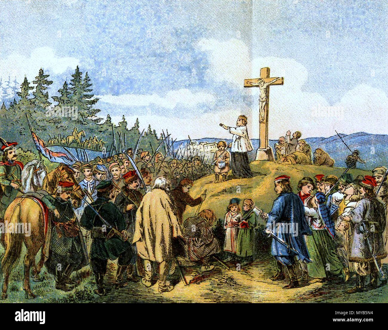 . English: Blessing of Polish scythemen during January Uprising 1863 ...