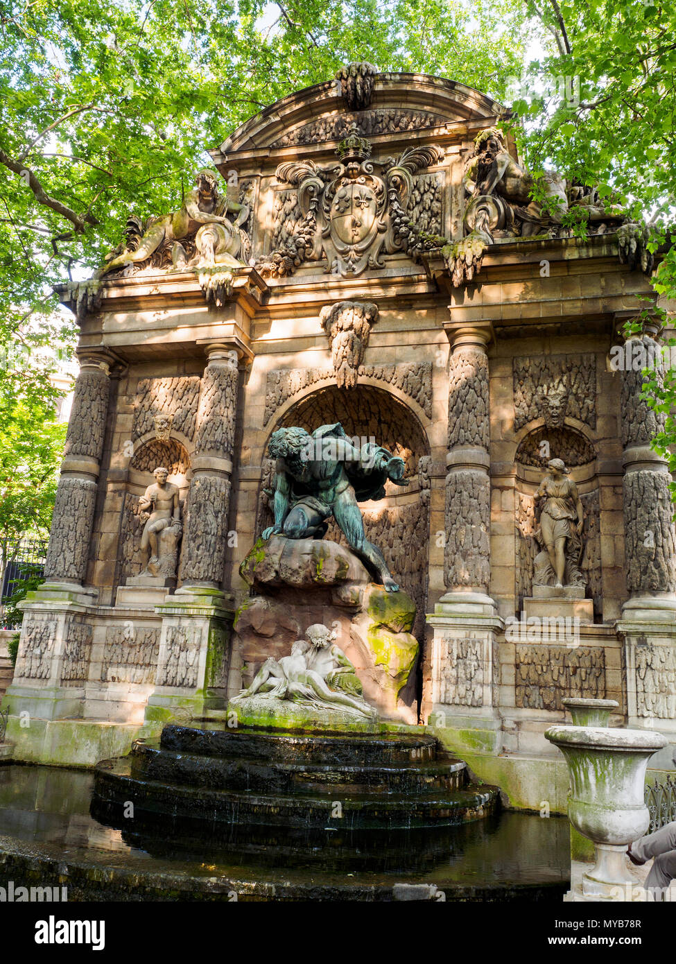 Fontaine Medicis (Medici fountain) in the Luxembourg Gardens - Paris, France Stock Photo