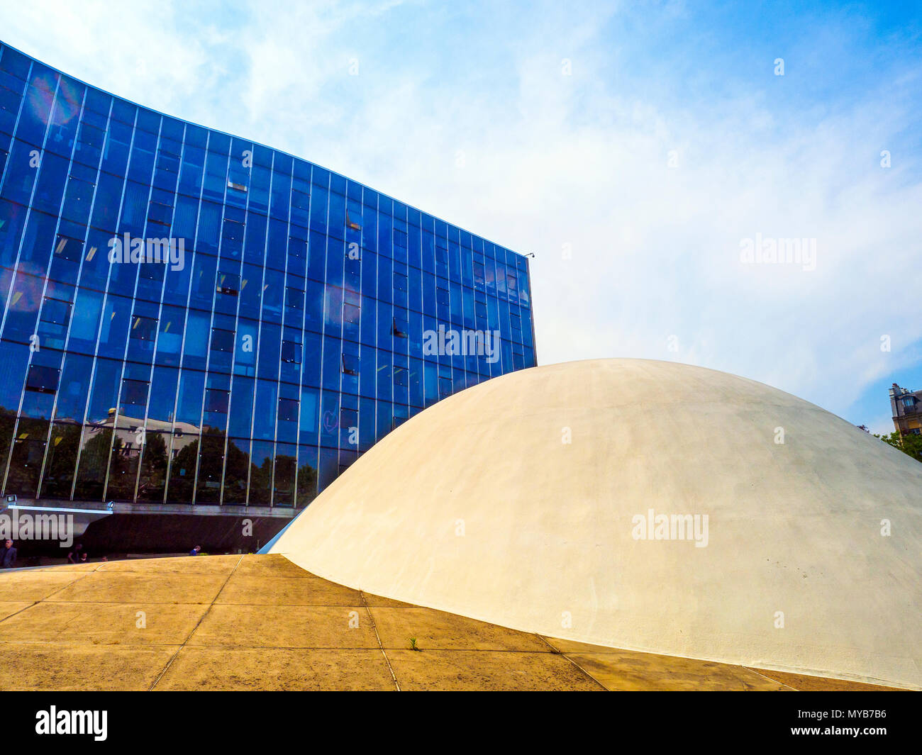 French Communist Party Headquarters designed by Oscar Niemeyer - Paris, France Stock Photo