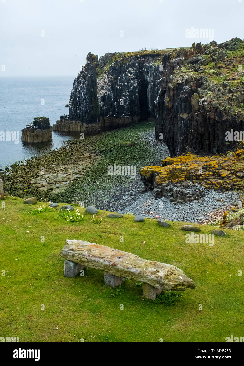 View of Pilgrim's Haven on Isle of May National Nature Reserve, Firth of Forth, Scotland, UK Stock Photo
