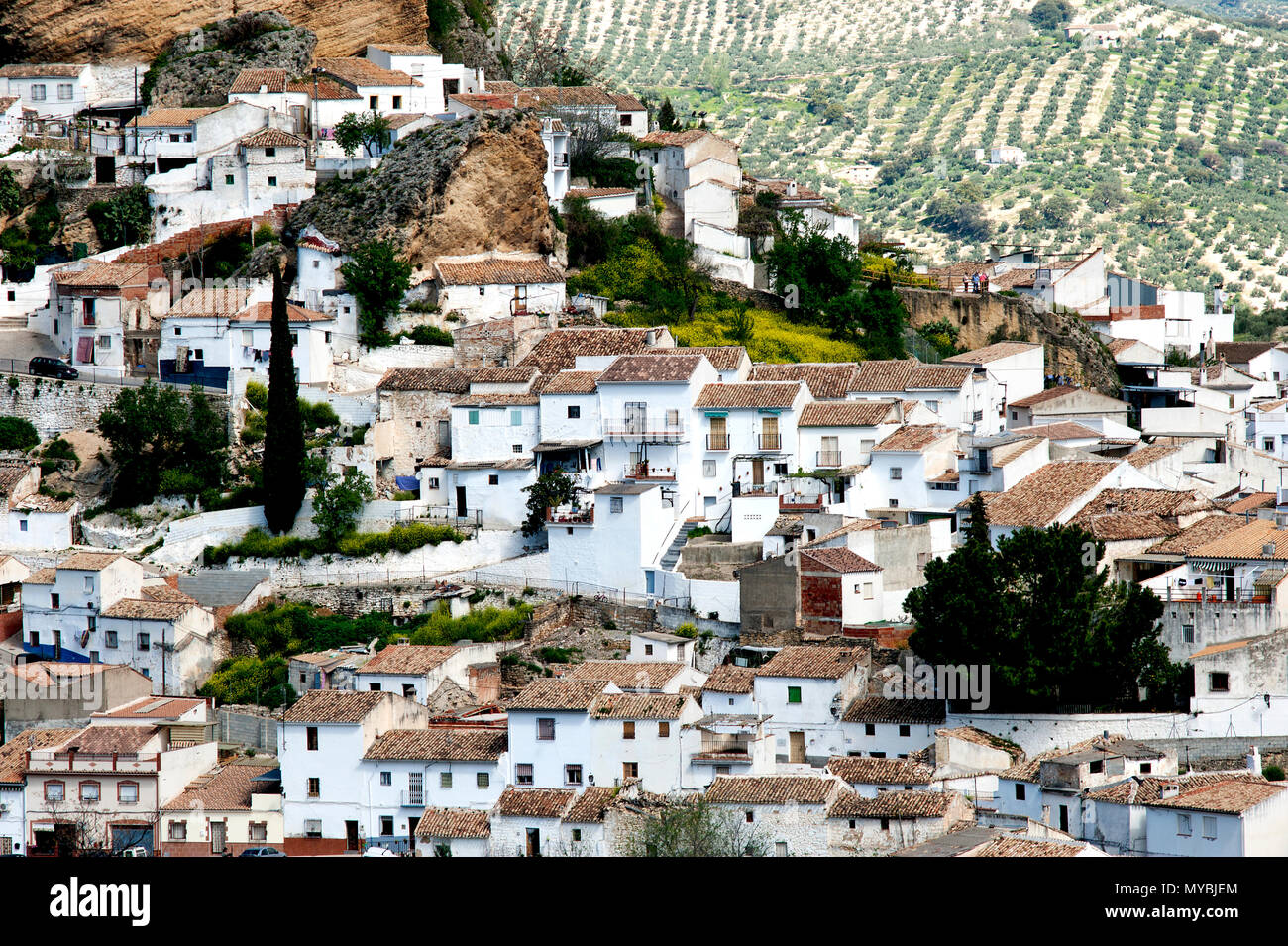 The picturesque Spanish town of Montefrio with its traditional