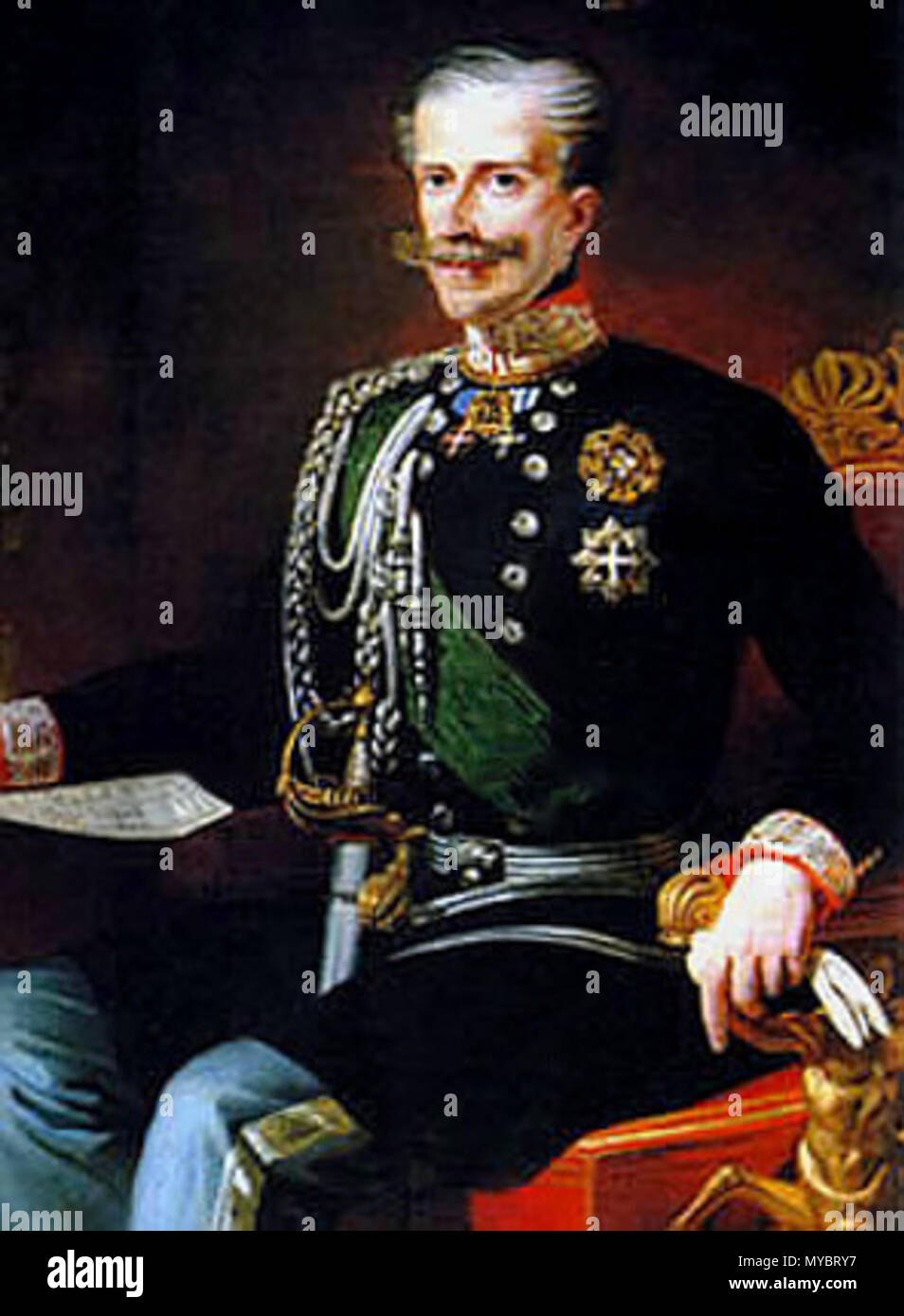 . English: Charles Albert, king of Sardinia . 12 November 2011. Unknown 98 CarloAlberto2 Stock Photo