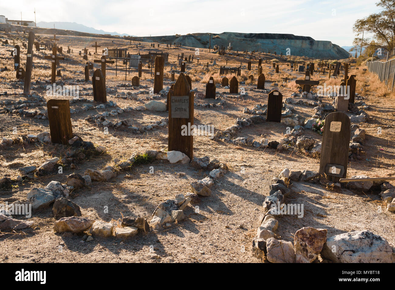 Historical western cemetery in Tonopah, Nevada, North America Stock