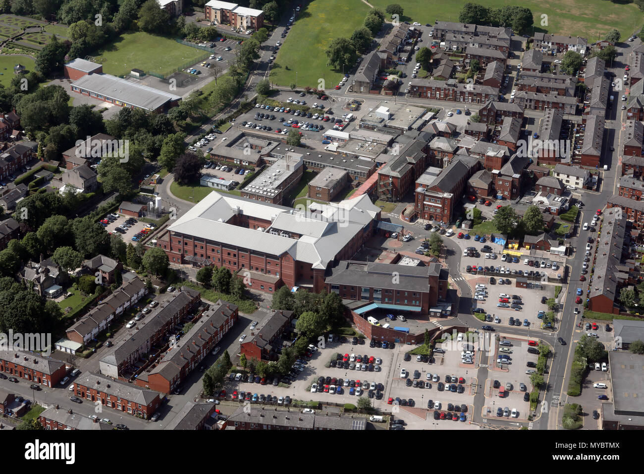 aerial view of Rochdale Infirmary Stock Photo