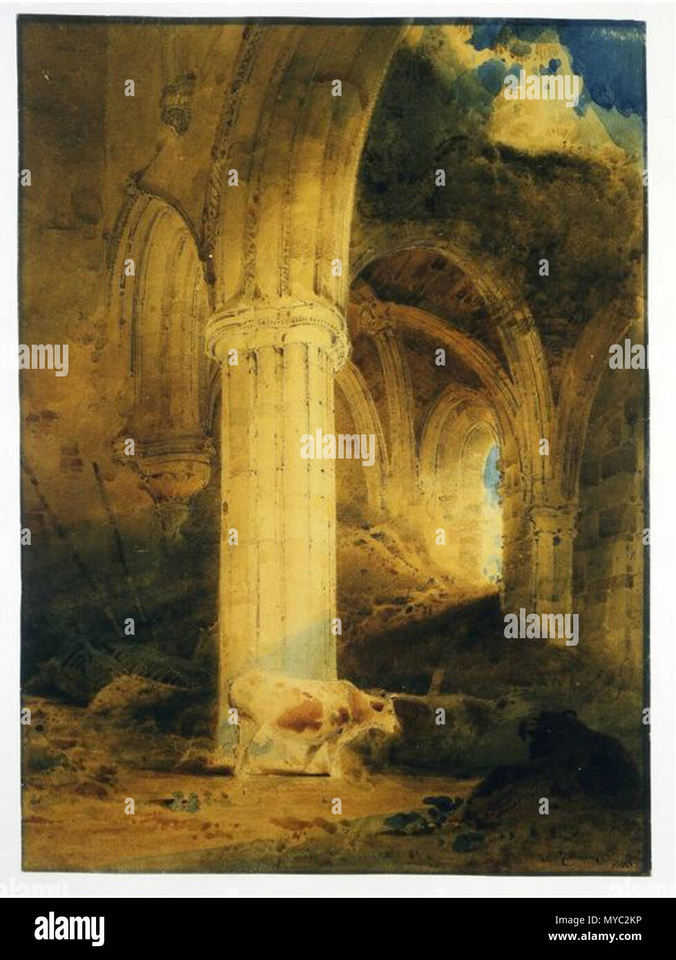 English Ruins Of Rievaulx Abbey Object Type In The